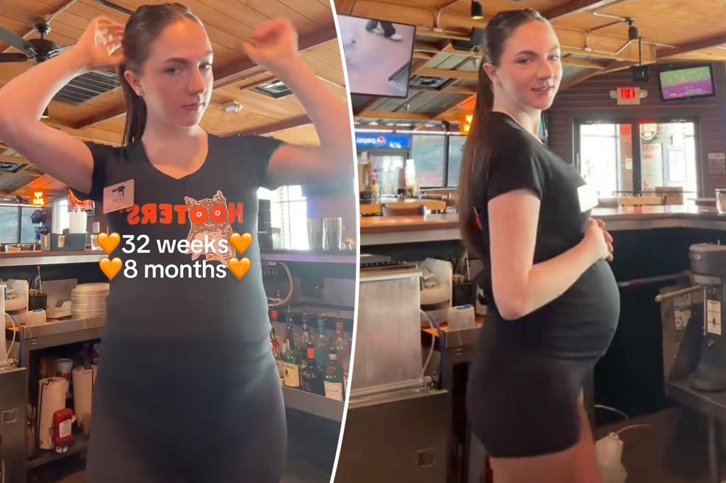 Server Hooters Flaura Baby Bump in the chain maternity uniform: 'I beg you to get great advice'